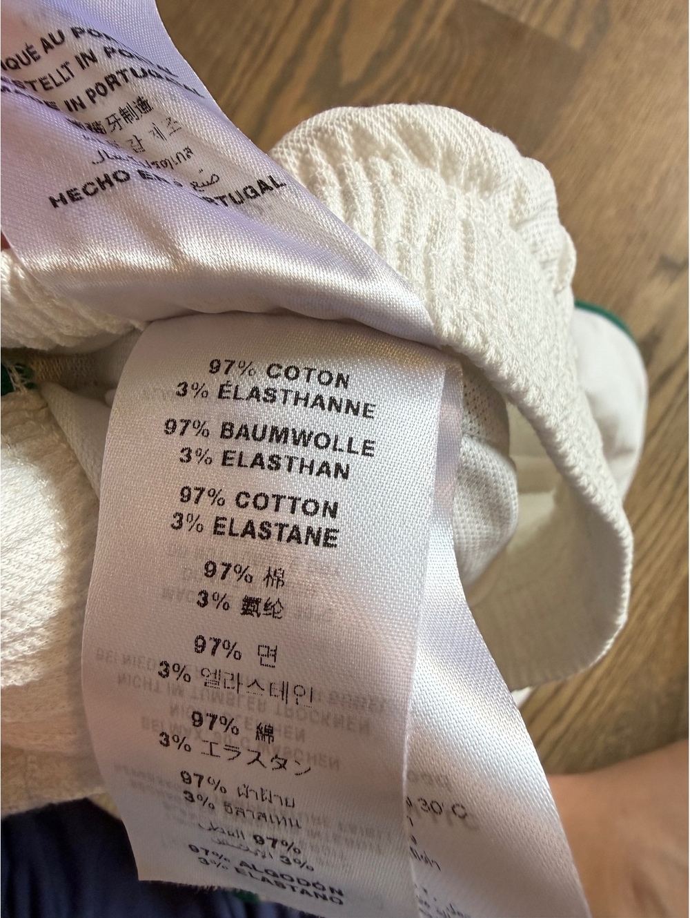 Sporty & Rich Women's Tennis Club Casual Shorts White with Green Trim - Picture 10 of 10